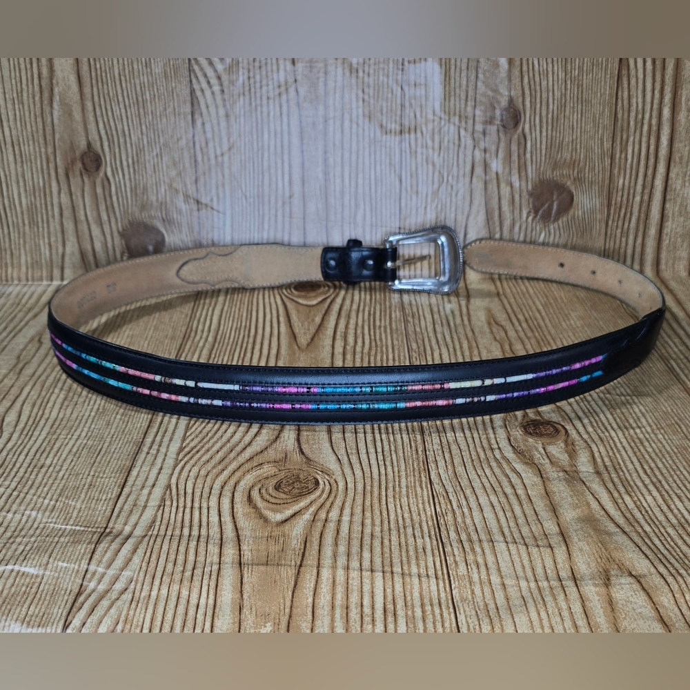 Tony Lama Women's Black‎ Leather Belt Size 32